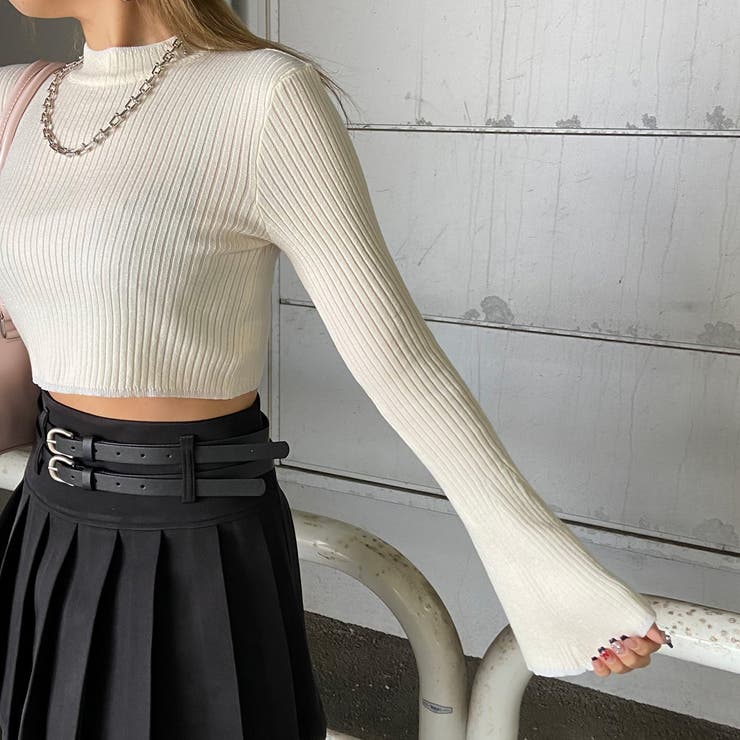 ラメ袖フレアニットトップス | non-hedge  | 詳細画像30 