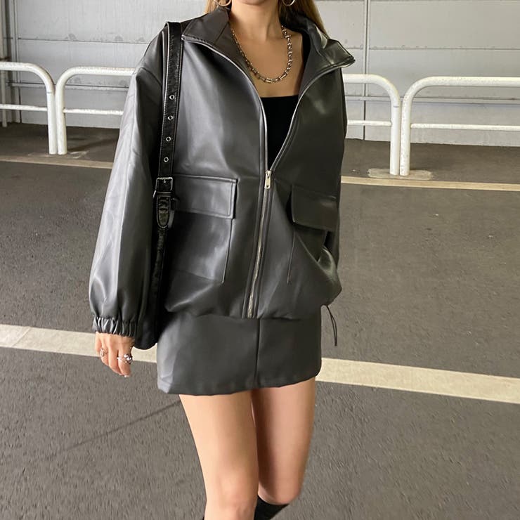 合成皮革ジャケット・スカートセットアップ | non-hedge  | 詳細画像10 