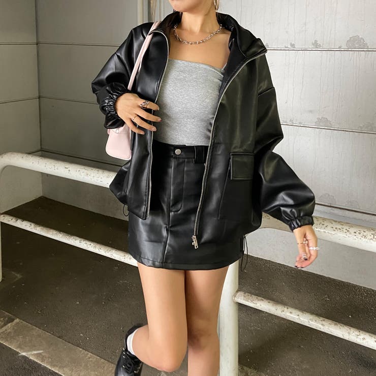 合成皮革ジャケット・スカートセットアップ | non-hedge  | 詳細画像15 