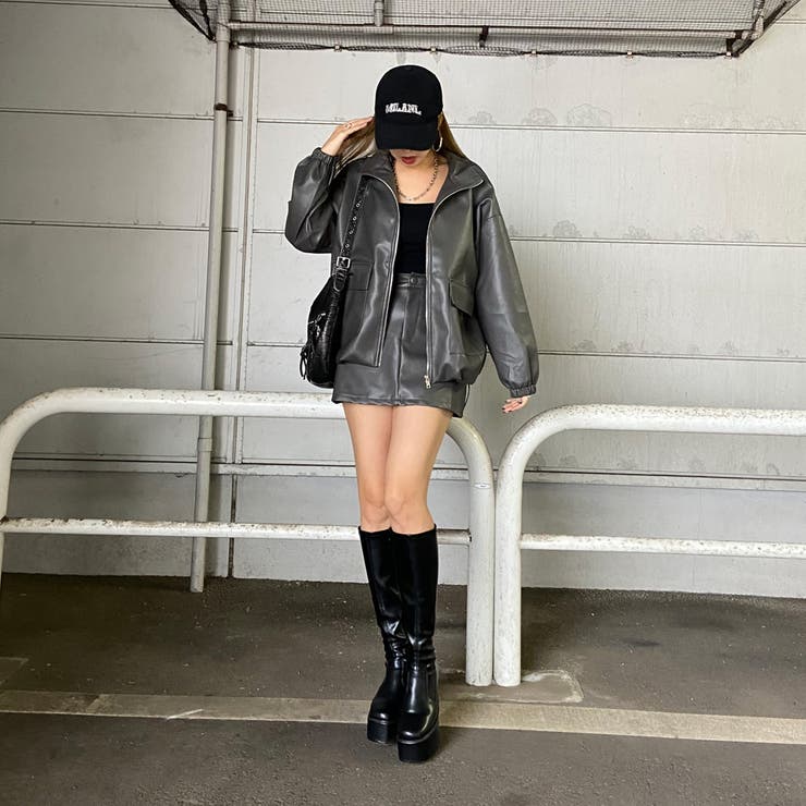 合成皮革ジャケット・スカートセットアップ | non-hedge  | 詳細画像2 