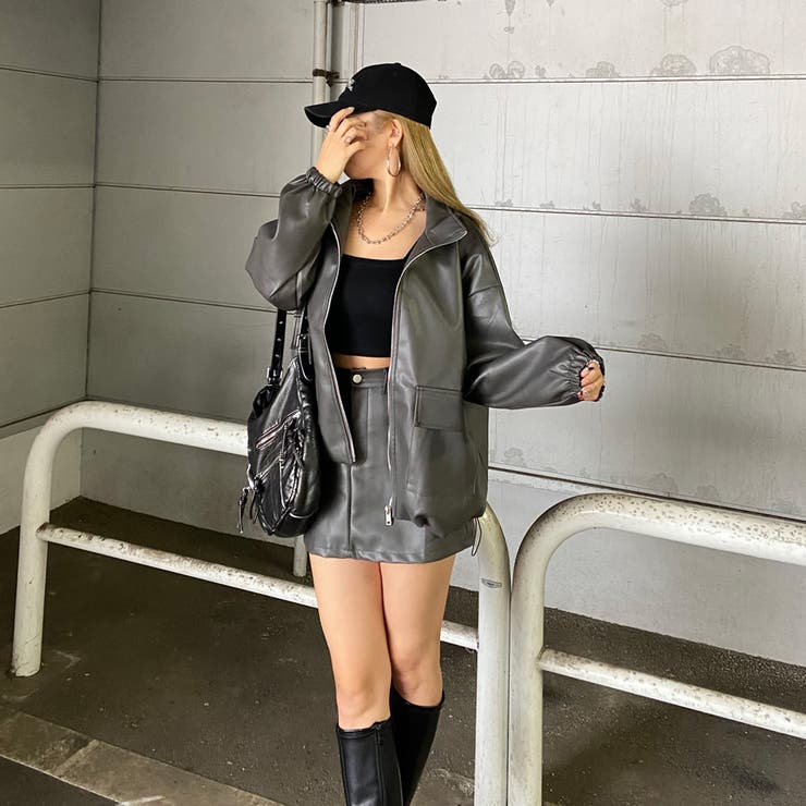 合成皮革ジャケット・スカートセットアップ | non-hedge  | 詳細画像3 