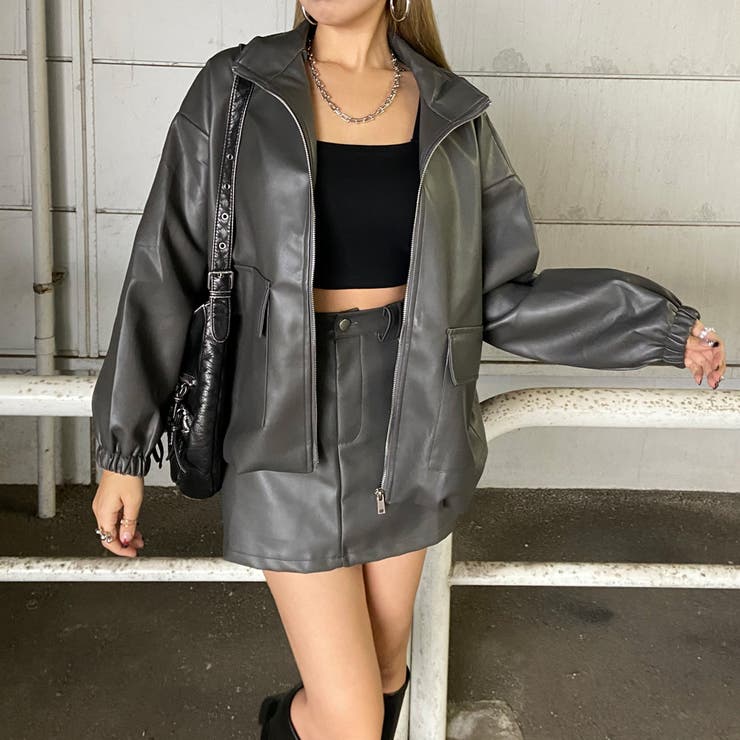 合成皮革ジャケット・スカートセットアップ | non-hedge  | 詳細画像6 