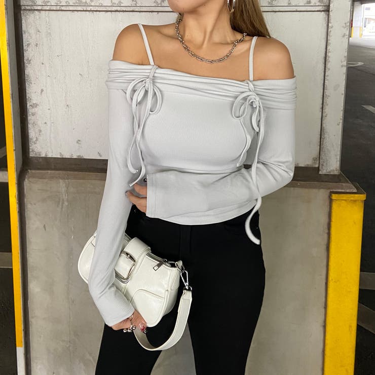 リブオフショルダートップス | non-hedge  | 詳細画像17 