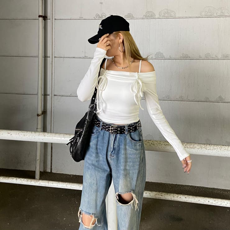 リブオフショルダートップス | non-hedge  | 詳細画像2 