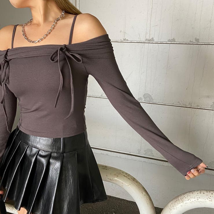 リブオフショルダートップス | non-hedge  | 詳細画像30 