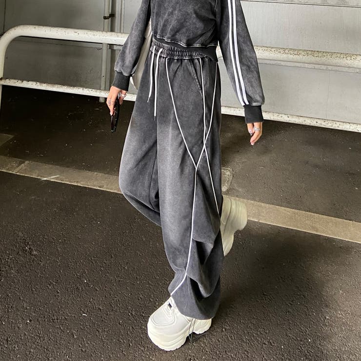 ブラック | ブリーチラインカットパンツ | non-hedge 