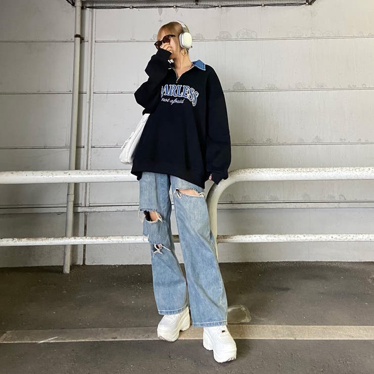 デニムロゴZIPチュニック | non-hedge  | 詳細画像13 