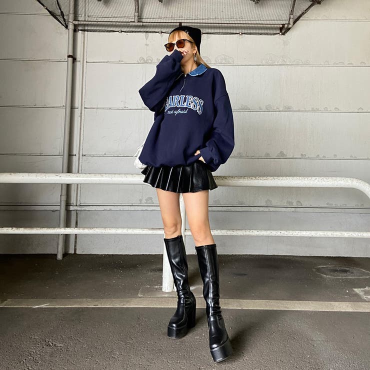 デニムロゴZIPチュニック | non-hedge  | 詳細画像17 