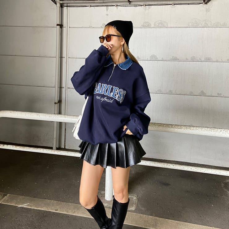 デニムロゴZIPチュニック | non-hedge  | 詳細画像18 