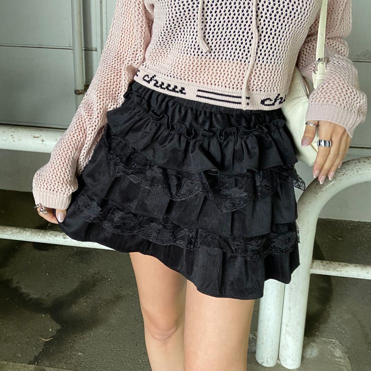 レース切替ティアードスカート | non-hedge  | 詳細画像14 