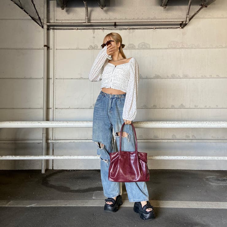 オフショルダーZIPトップス | non-hedge  | 詳細画像2 