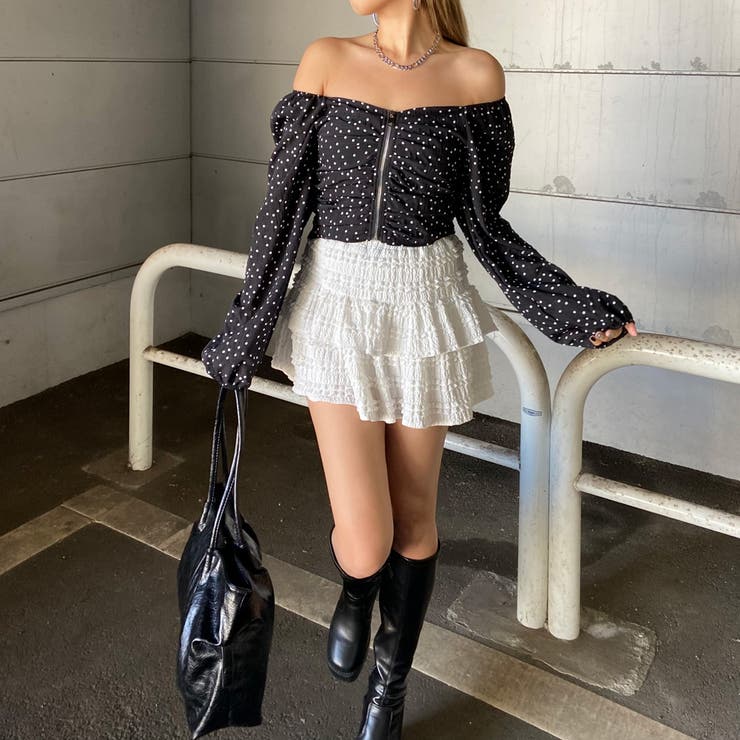 オフショルダーZIPトップス | non-hedge  | 詳細画像21 