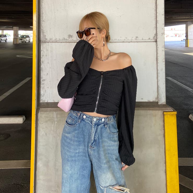 オフショルダーZIPトップス | non-hedge  | 詳細画像30 