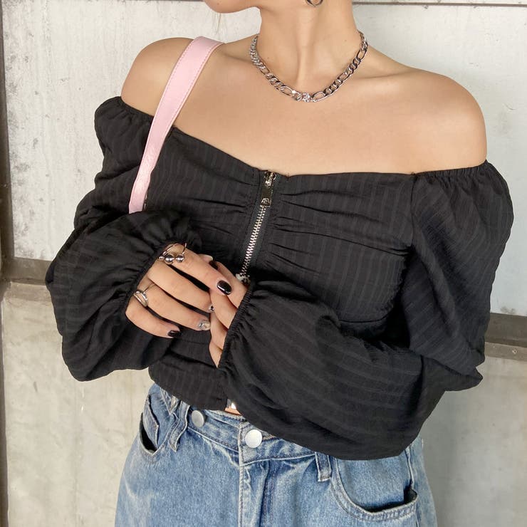 オフショルダーZIPトップス | non-hedge  | 詳細画像32 