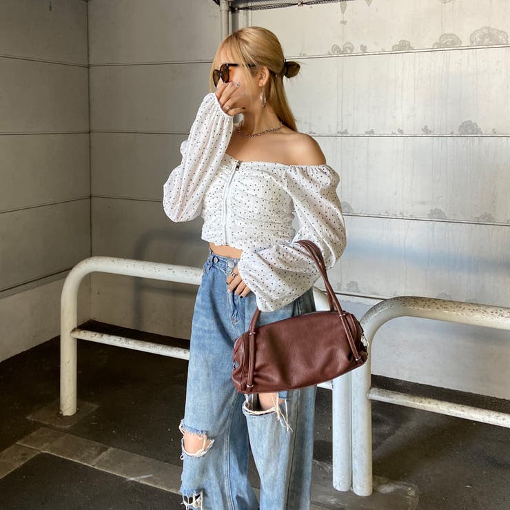 オフショルダーZIPトップス | non-hedge  | 詳細画像4 