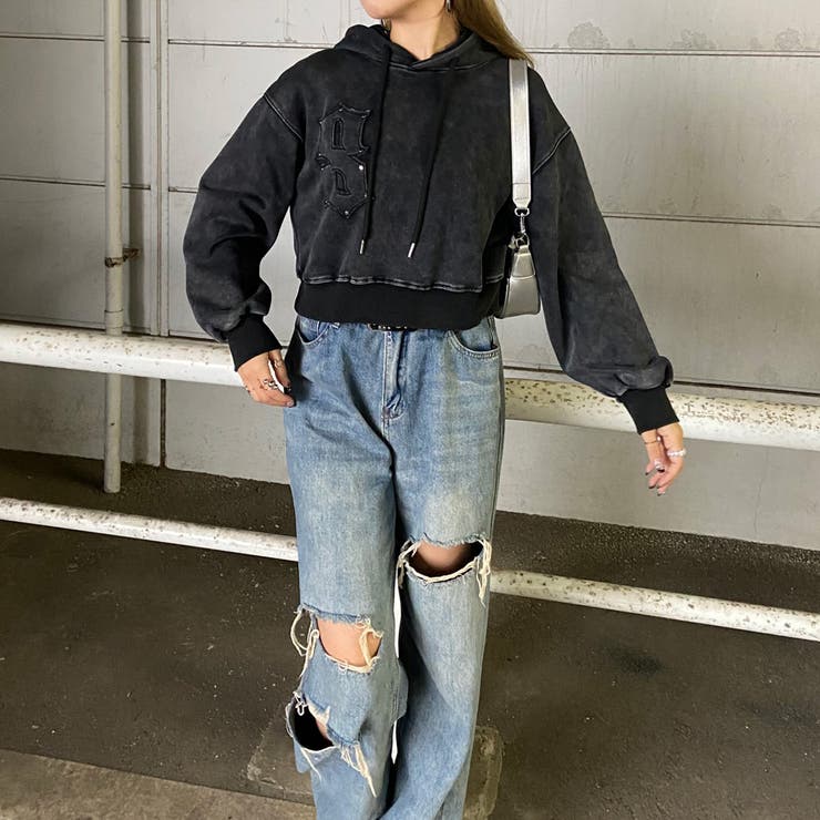 スタッズブリーチロゴフードショート | non-hedge  | 詳細画像11 