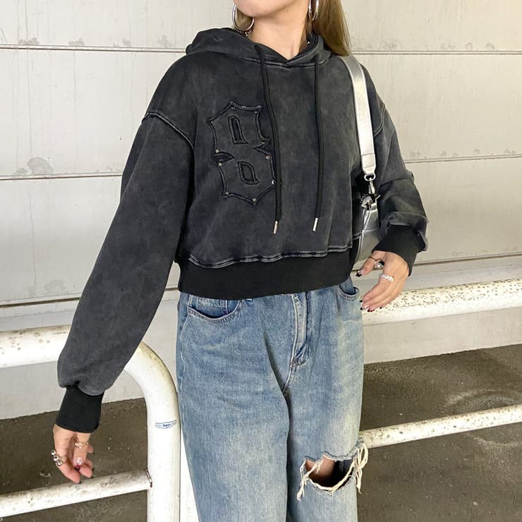 スタッズブリーチロゴフードショート | non-hedge  | 詳細画像12 