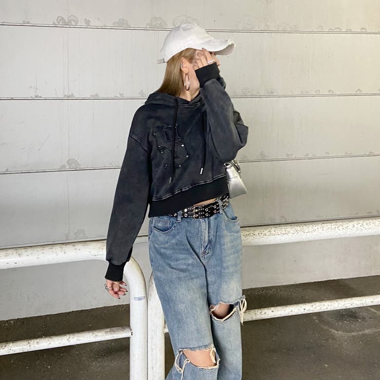 スタッズブリーチロゴフードショート | non-hedge  | 詳細画像3 