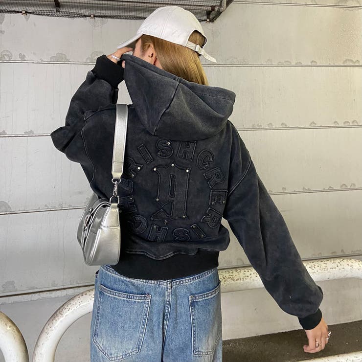 スタッズブリーチロゴフードショート | non-hedge  | 詳細画像5 