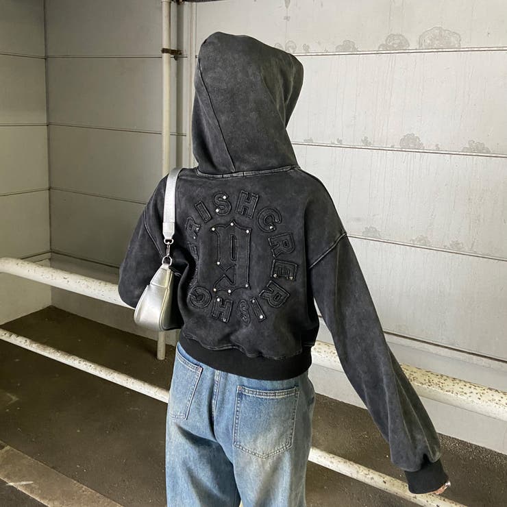 スタッズブリーチロゴフードショート | non-hedge  | 詳細画像7 