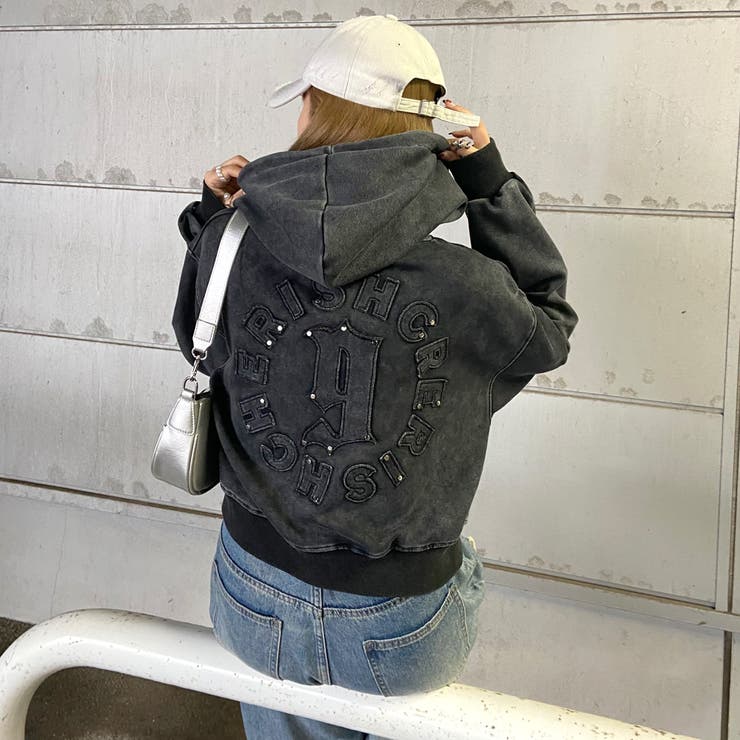 スタッズブリーチロゴフードショート | non-hedge  | 詳細画像8 