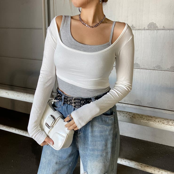 インナー付きショートトップス | non-hedge  | 詳細画像11 