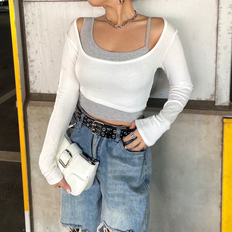 インナー付きショートトップス | non-hedge  | 詳細画像13 