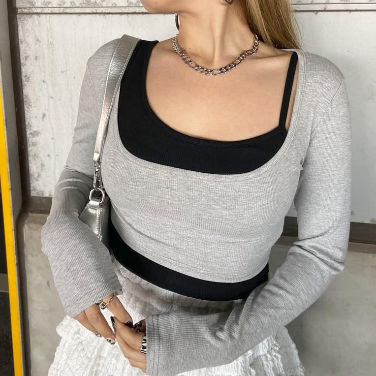 グレー | インナー付きショートトップス | non-hedge 