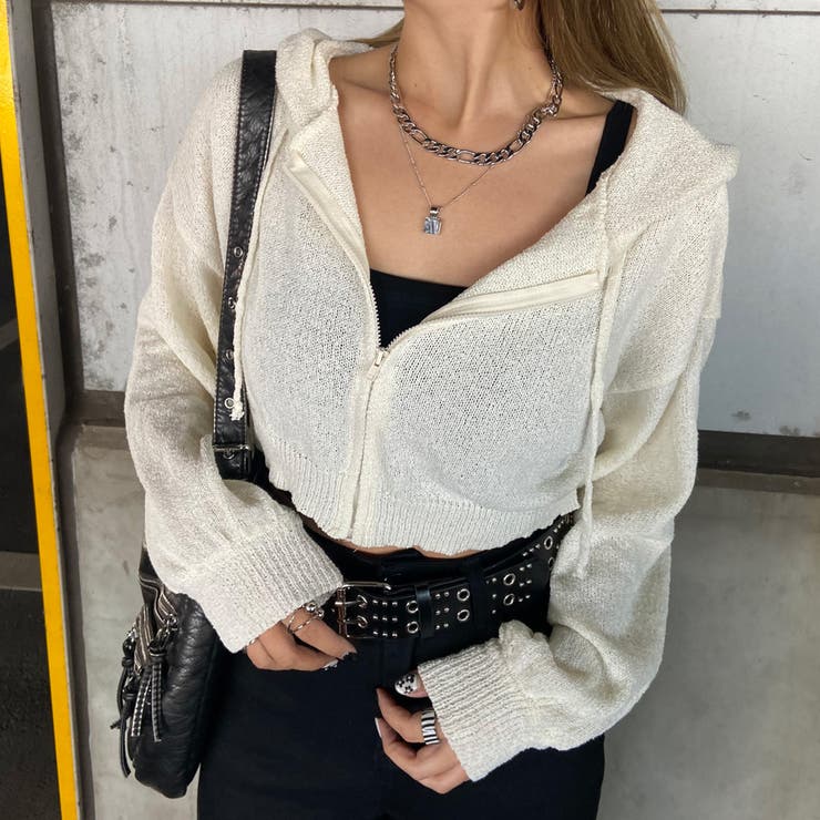 オフホワイト | ショートZIPパーカー | non-hedge 