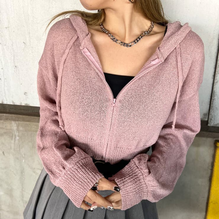 ピンク | ショートZIPパーカー | non-hedge 