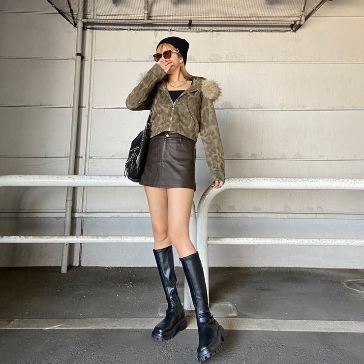 ヴィンテージライク合成皮革スカパン | non-hedge  | 詳細画像2 