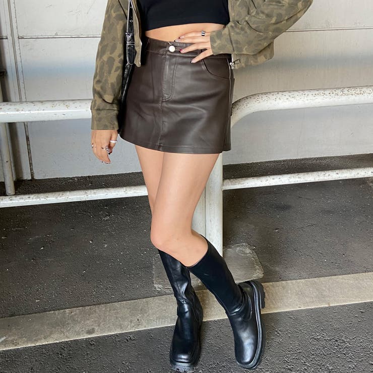 ヴィンテージライク合成皮革スカパン | non-hedge  | 詳細画像4 