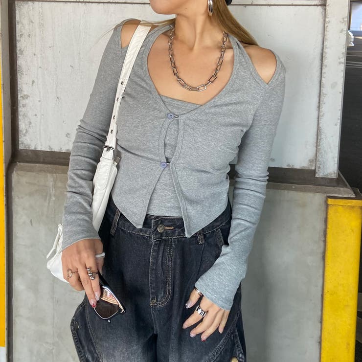 グレー | アンサンブル風サイドドロストトップス | non-hedge 