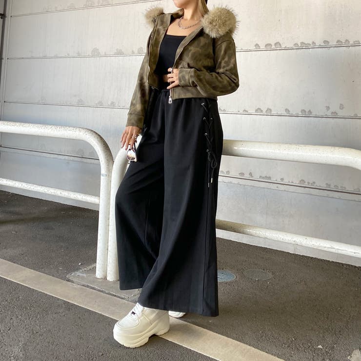 サイドレースアップカットワイドパンツ | non-hedge  | 詳細画像11 