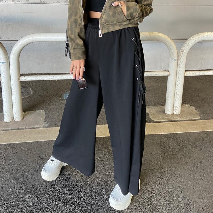 サイドレースアップカットワイドパンツ | non-hedge  | 詳細画像13 