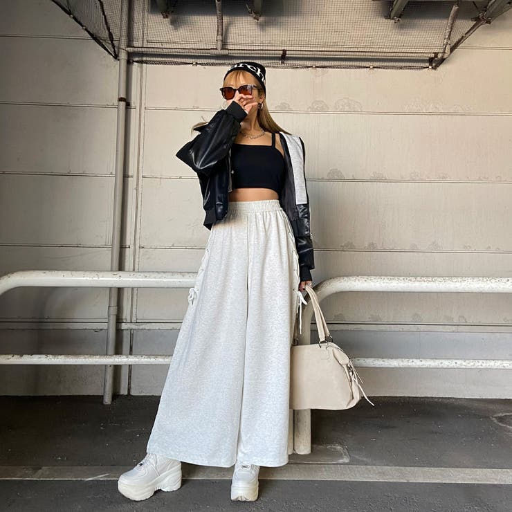 サイドレースアップカットワイドパンツ | non-hedge  | 詳細画像2 