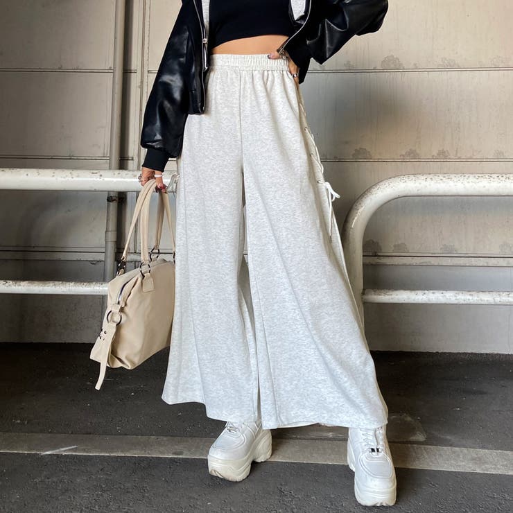 サイドレースアップカットワイドパンツ | non-hedge  | 詳細画像3 