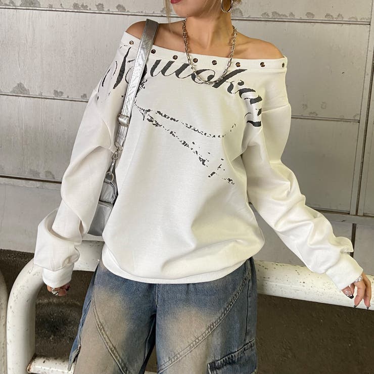 オフホワイト | ハトメオフショルプルオーバー | non-hedge 