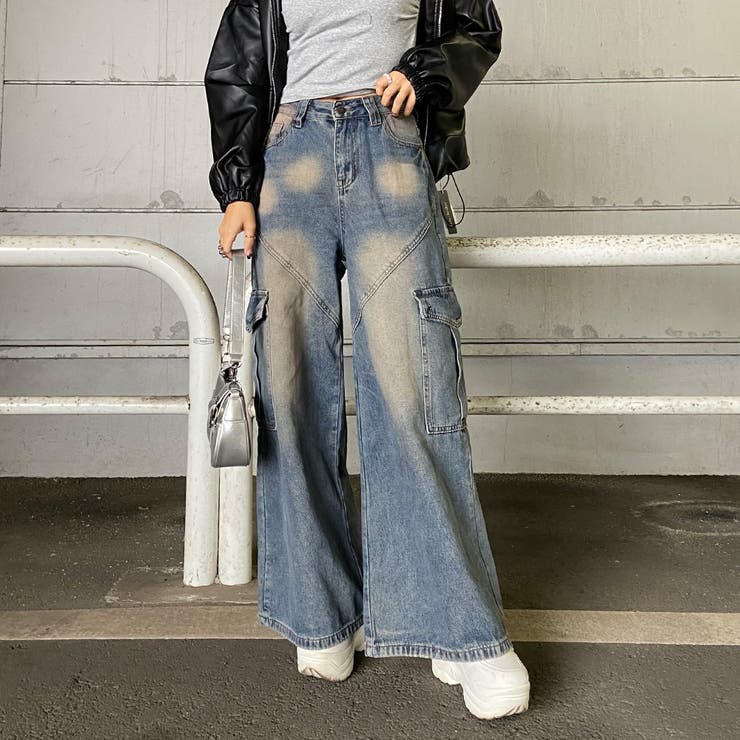 ブルー | 切替デニムカーゴパンツ | non-hedge 