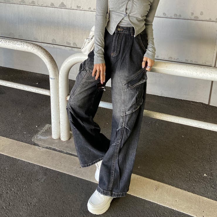 ブラック | タックデニムカーゴパンツ | non-hedge 