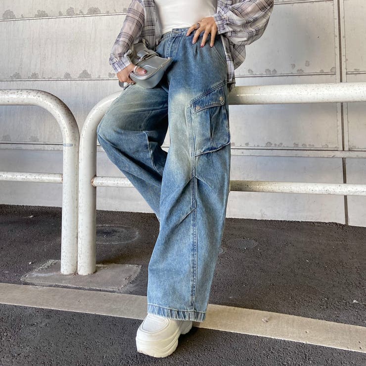 ブルー | タックデニムカーゴパンツ | non-hedge 