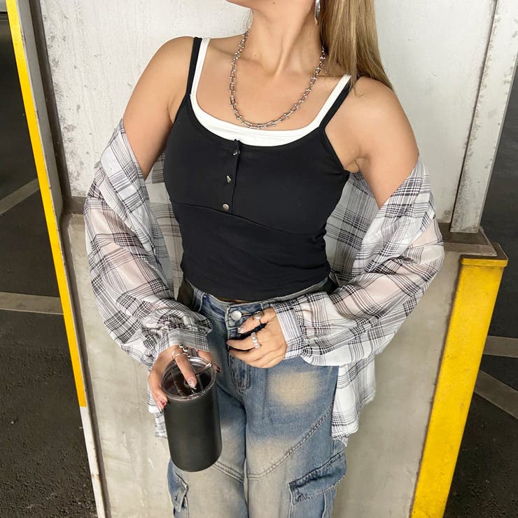 シルバーボタンアンサンブル風キャミソール | non-hedge  | 詳細画像8 