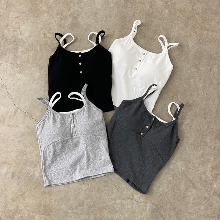 シルバーボタンアンサンブル風キャミソール | non-hedge  | 詳細画像22 