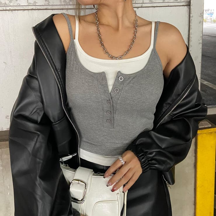 ボタンヘンリーアンサンブル風キャミソール | non-hedge  | 詳細画像10 