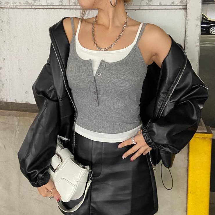 ボタンヘンリーアンサンブル風キャミソール | non-hedge  | 詳細画像8 