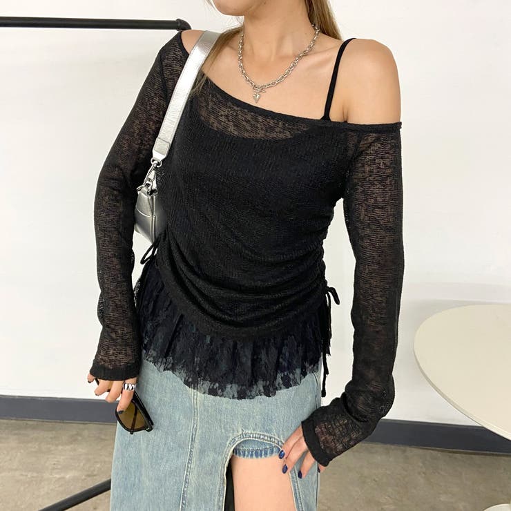 裾レースタンクトップ・透かしプルオーバーセット | non-hedge  | 詳細画像17 