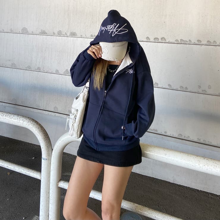 ネイビー | フードロゴビッグパーカー | non-hedge 