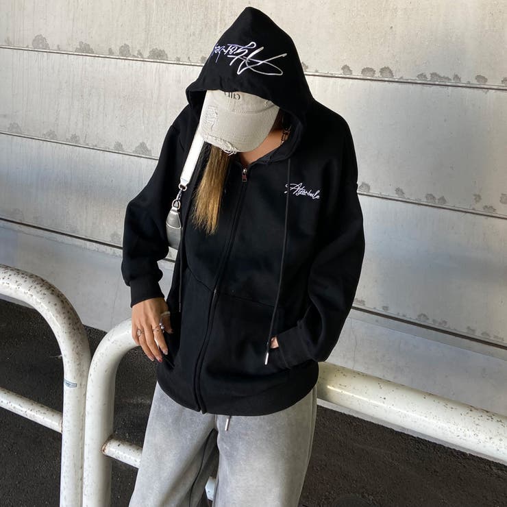 ブラック | フードロゴビッグパーカー | non-hedge 