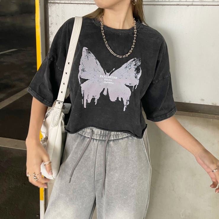 ブラック×ホワイト | ブリーチショートTシャツ | non-hedge 