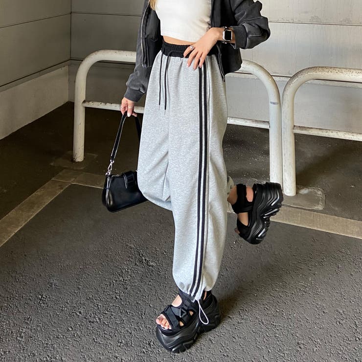 グレー | 配色ラインカットパンツ | non-hedge 